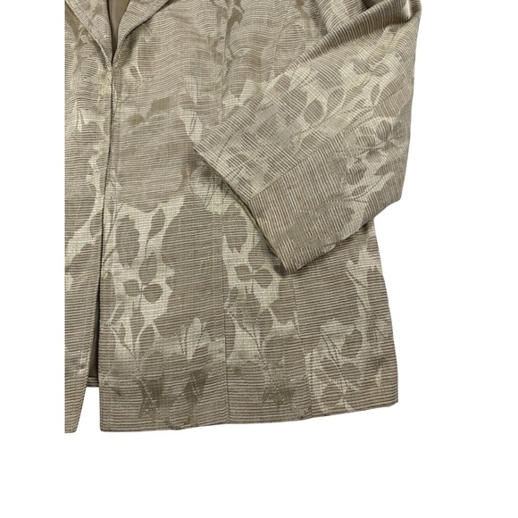 Chico's Blazer Jacket Floral Jacquard Gold Women's Size Large Lightweight Career - Picture 7 of 8